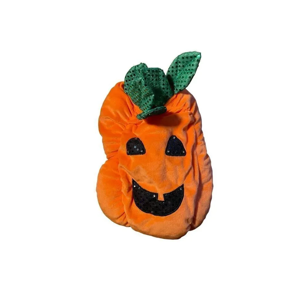 Thrills and chills, dog light up pumpkin coat/orange/size small battery operated